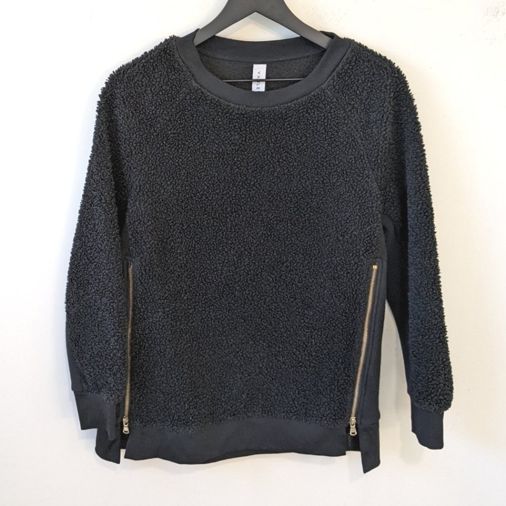Varley Black Oakden Sherpa Pullover Sweatshirt Flaw